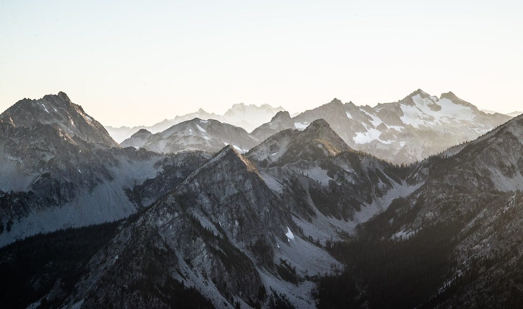 Mountain silhouettes at golden hour
