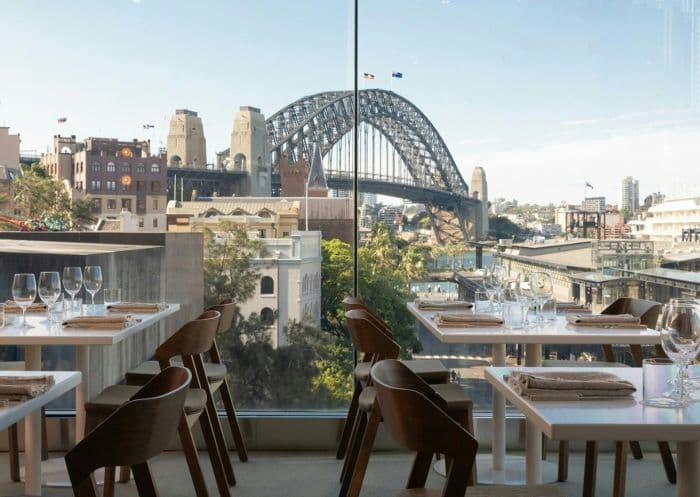 Upscale Sydney restaurant with Harbour Bridge view